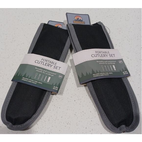 NEW 2 Portable Cutlery Set 4Pc Envriholder - Picture 1 of 2